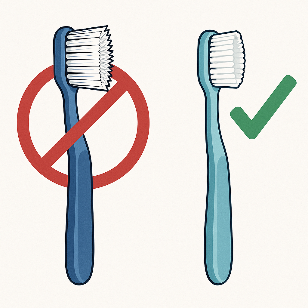 Жесткость зубной щетки очень важна для здоровья зубов. 