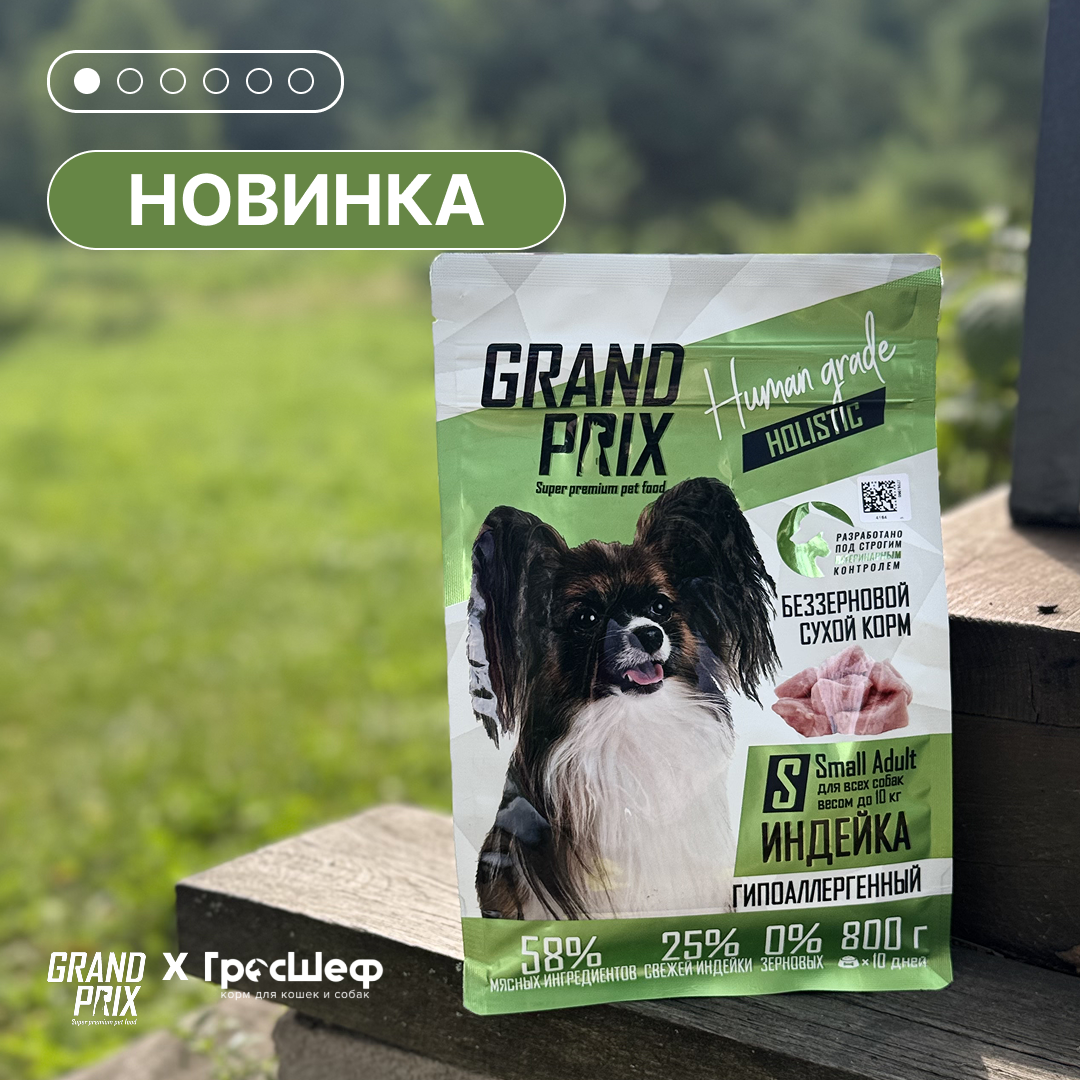 Сухой корм для собак мелких пород GRAND PRIX Холистик с индейкой 800 г