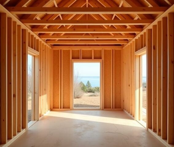 Каркасный дом в стадии строительства