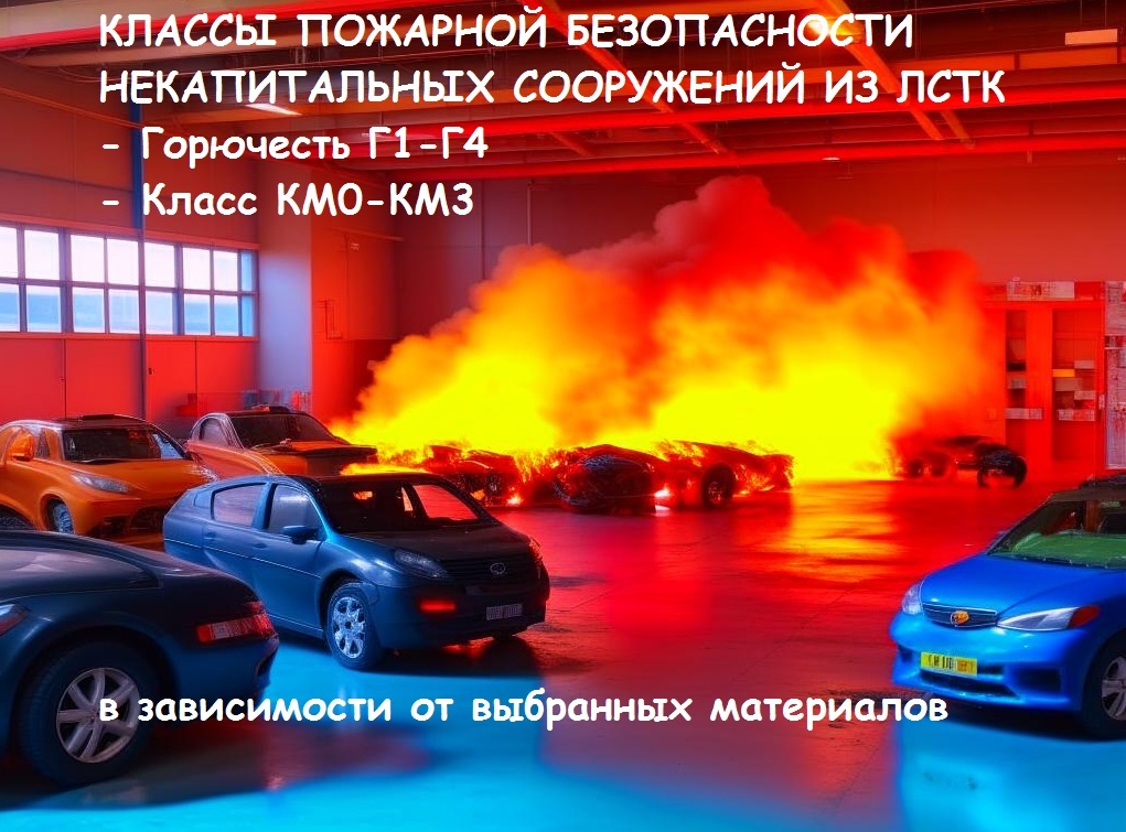 Как меняется класс пожарной безопасности некапитального сооружения Гидротэк из ЛСТК при обшивке разными сэндвич-панелями