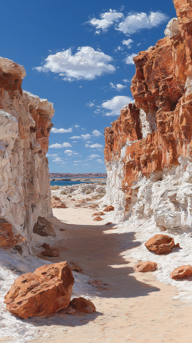 Картина: Каньон у озера