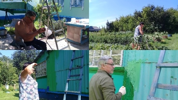 Жизнь в деревне. Виталий и Зоя, хлопочем на участке нашего домика