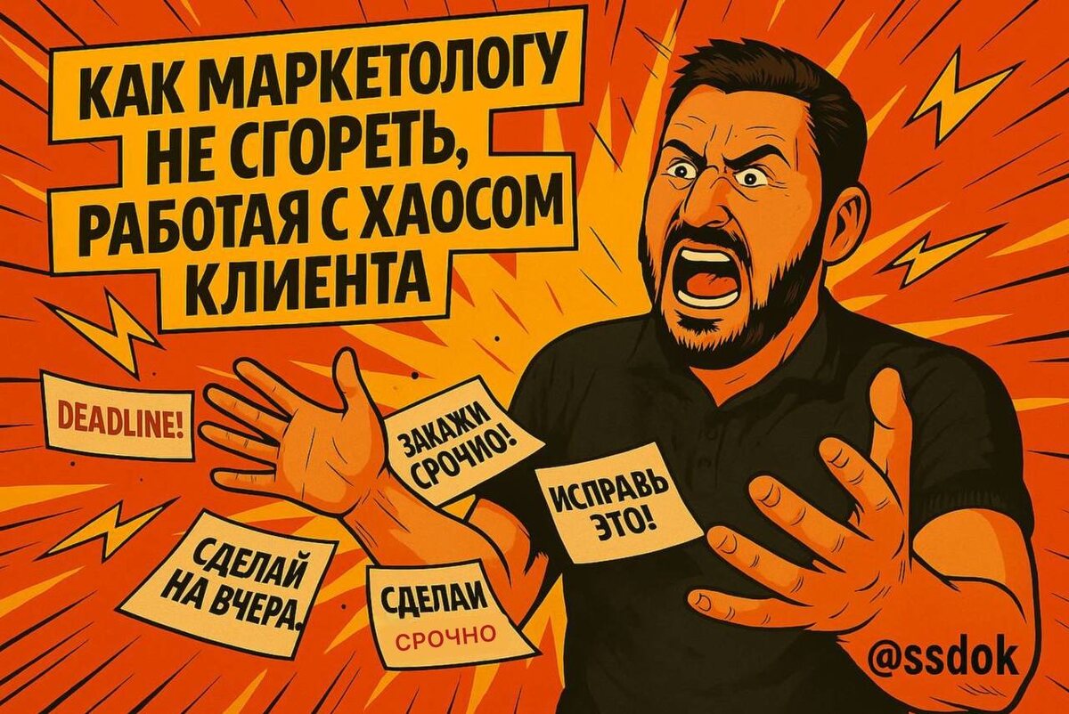 Доктор Маркетинга расскажет как маркетологу не сгореть, работая с хаосом клиента.