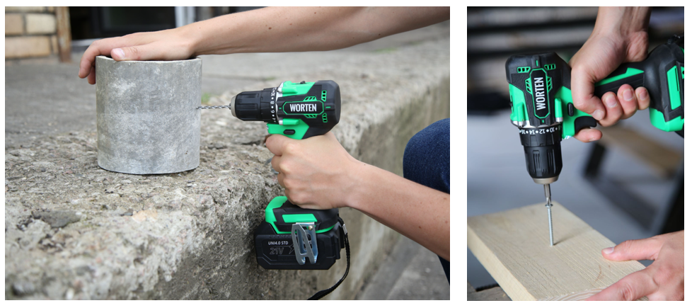 бесщеточная дрель-шуруповерт Worten  2 аккумулятора