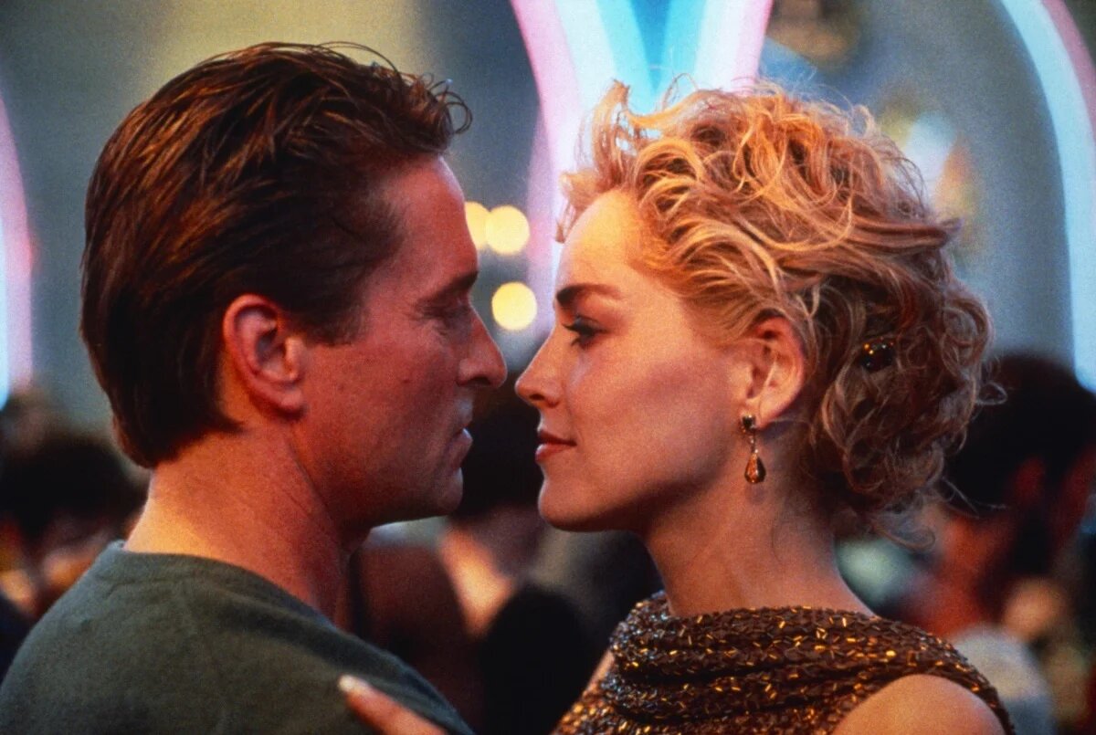 Майкл Дуглас, Шэрон Стоун в роли Ника и Кэтрин в фильме «Основной инстинкт»