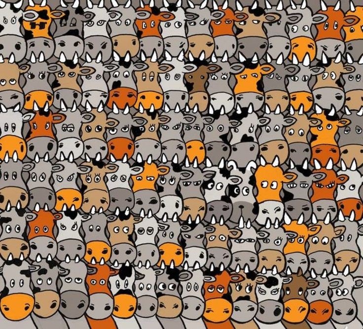 Найдите собачку среди коров