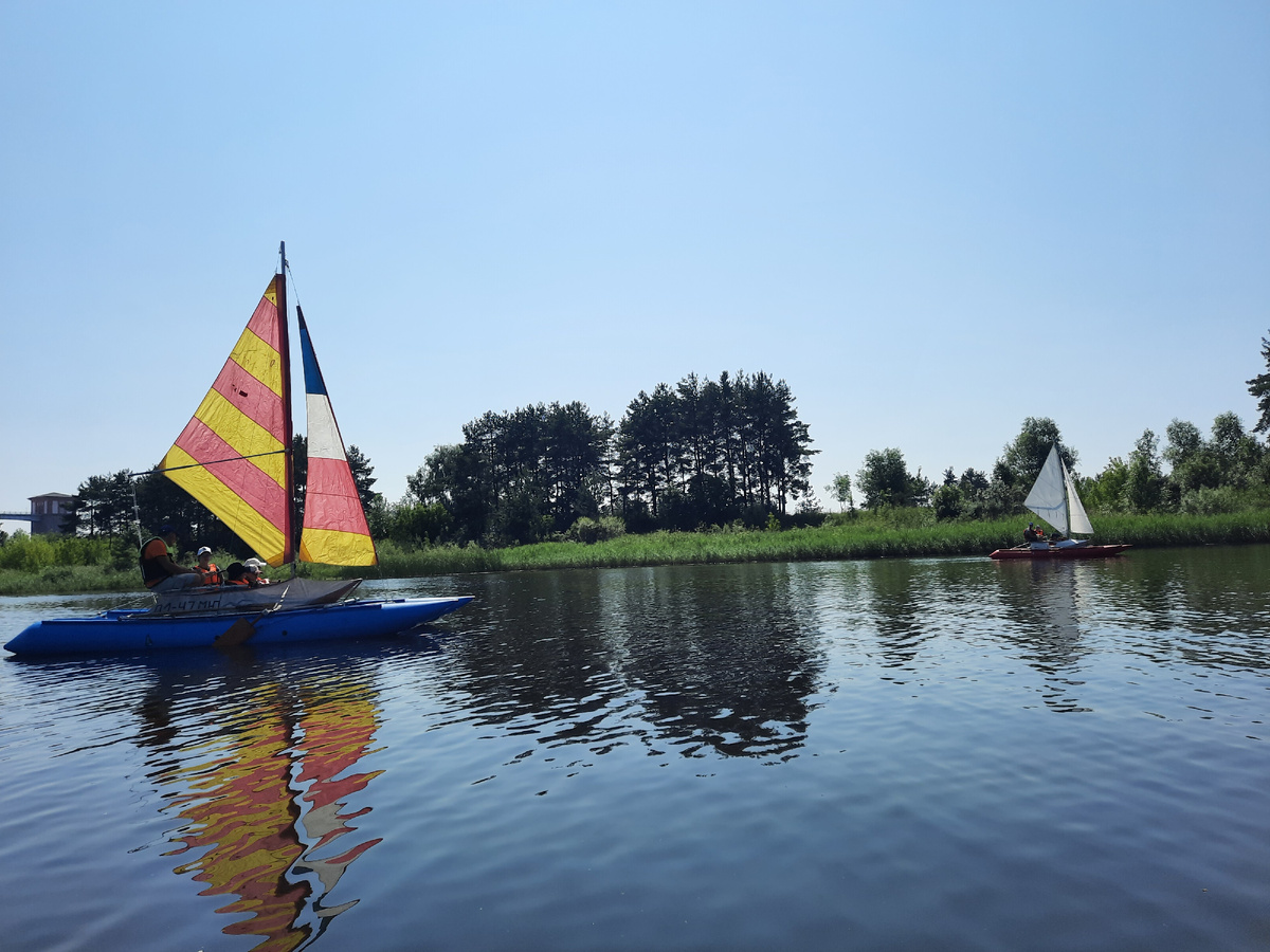 тренировка ходьбы под парусами на Рыбинском водохранилище