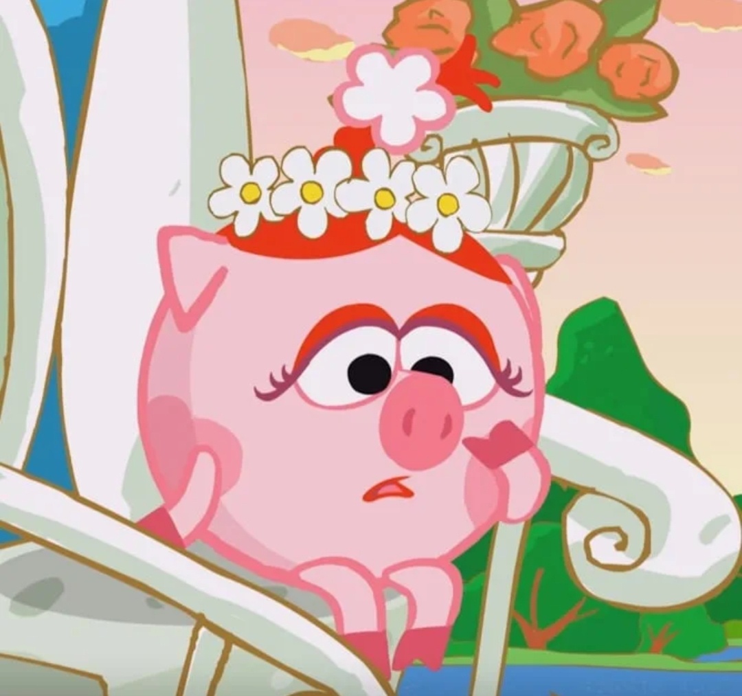 .    Несколько интересных фактов о Нюше из «Смешариков»:В серии «Новый год по-взрослому!» Нюша говорит, что её настоящее имя — Анна. Она единственный персонаж из основной девятки с реальным именем.Прототипом Нюши была корова Бурёнка, но также её образ частично взят от Диджея Робкого.В английском переводе мультсериала Нюшу озвучивает Белла Хадсон. Имя Нюши на английском — Rosariki, что переводится как «Роза».Существует постер к фильму «Смешарики. Начало», на котором Нюша показана как «PigWoman», что переводится как «Женщина-Свинья».Нюша имеет свой дневник на официальном сайте мультсериала, который называется «Модная Нюша».Нюша — единственный смешарик с зелёными глазами.В серии «Ураган на спор» в честь Нюши назвали ураган.У Нюши есть розовый велосипед с голубым сидением и рулём: он был подарен Кар-Карычем и Совуньей на день рождения.Нюша чаще всего празднует день рождения за всю историю проекта: несколько раз в оригинальном сериале, два раза в азбуке и один раз в «Пин-Коде».У Нюши дома стоит рояль, однако ни в одной серии она не играла на нём, очевидно, вовсе не умеет это делать.