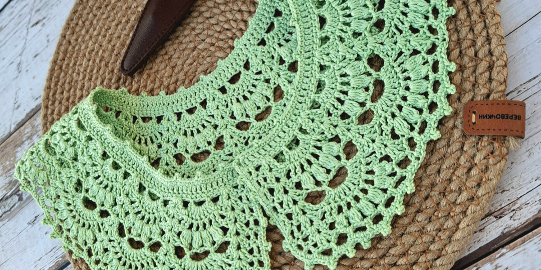 Воротничок по схеме из Pinterest.