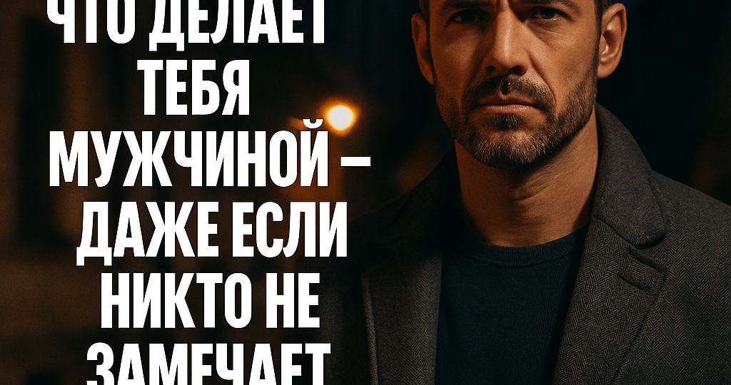 ЧТО ДЕЛАЕТ ТЕБЯ МУЖЧИНОЙ —ДАЖЕ ЕСЛИ НИКТО НЕ ЗАМЕЧАЕТ...