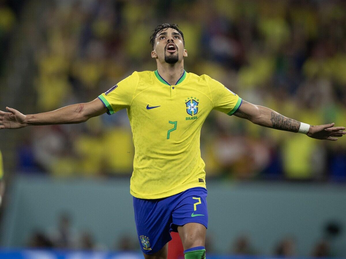    Бразильский футболист Лукас Пакета на чемпионате мира 2022 года в Катаре© пресс-служба CBF