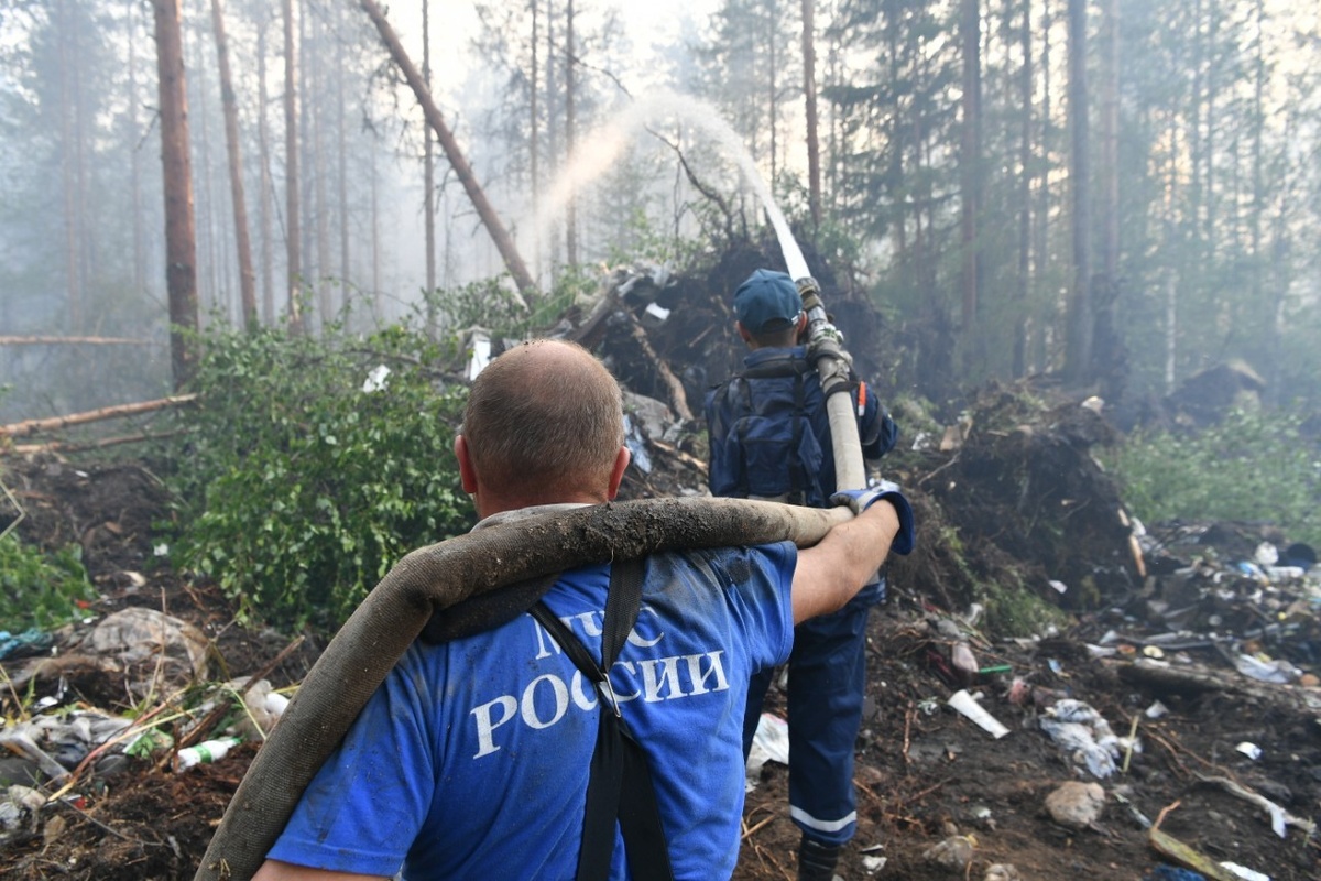    Лесной пожар в районе Найстенъярви. Фото: "Республика"/Сергей Юдин