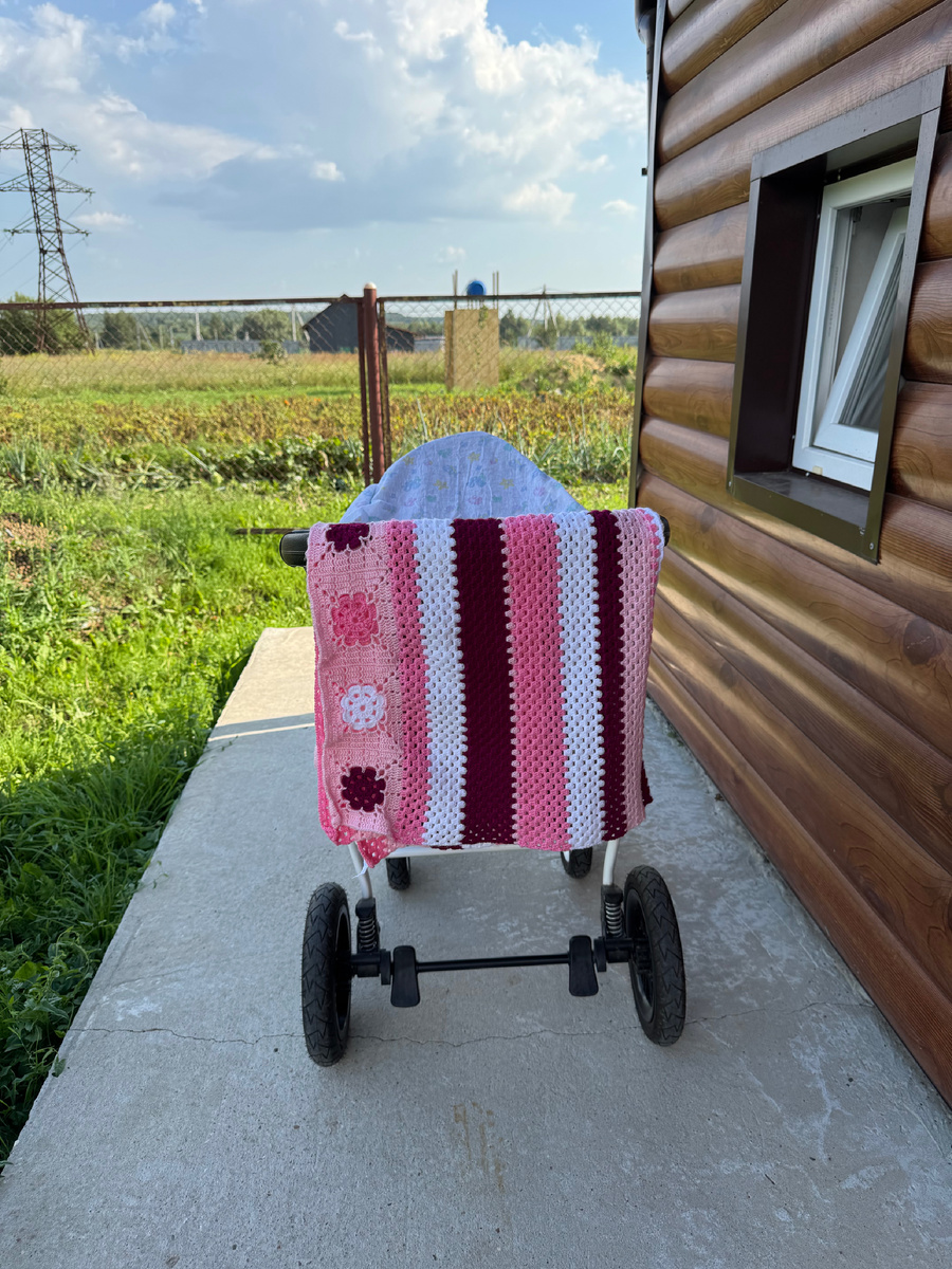 Детский плед в прогулочную коляску «Цветочная поляна». Ольга Кисцева