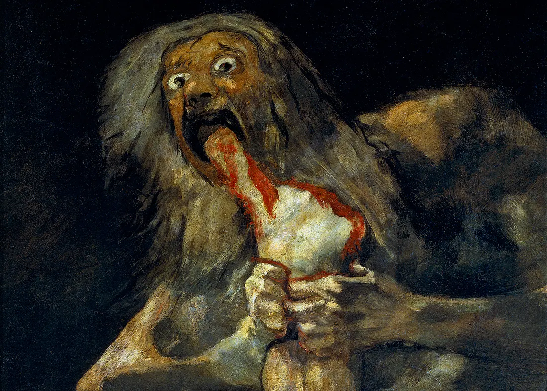 «Сатурн, пожирающий своего сына» Франсиско де Гойя, ок. 1819 г.