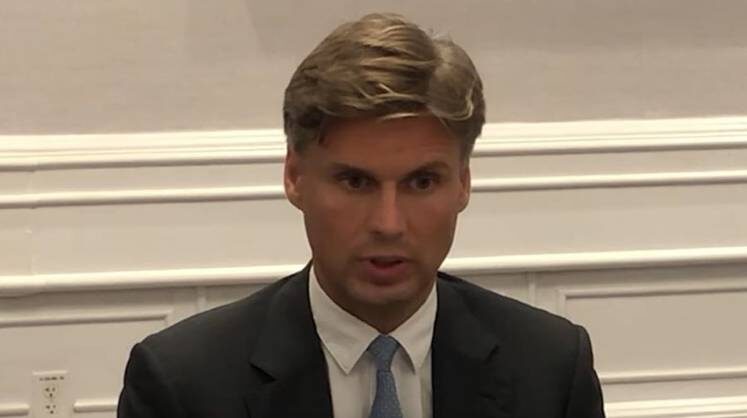    скриншот с видео Дмитрий Баканов рассказывает российским телеканалам об итогах своего визита в США