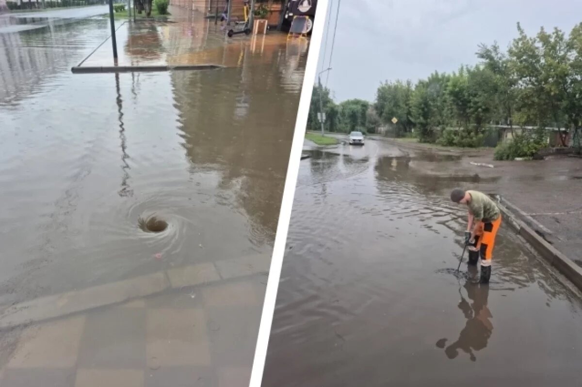    Красноярск затопило ночным ливнем