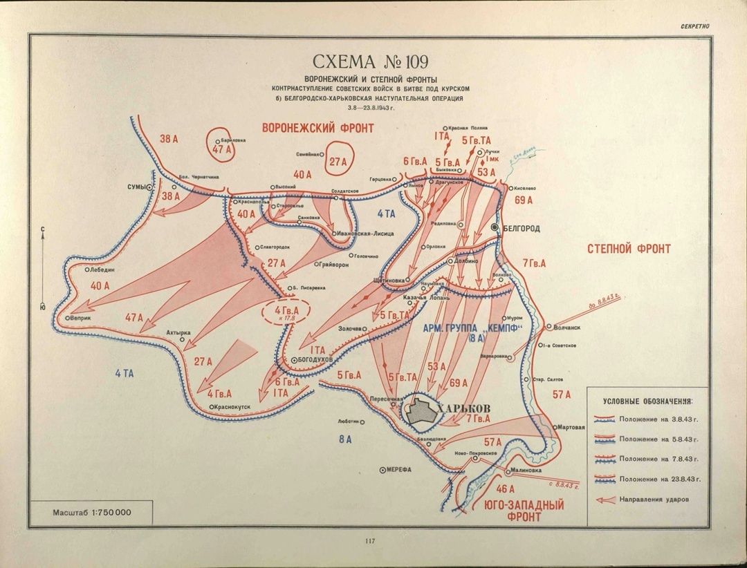 Схема Белгородско-Харьковской наступательной операции