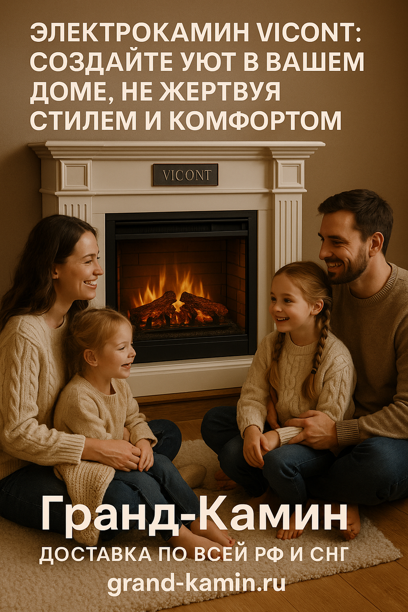    Электрокамин VICONT: создайте уют в вашем доме, не жертвуя стилем и комфортом Kamin