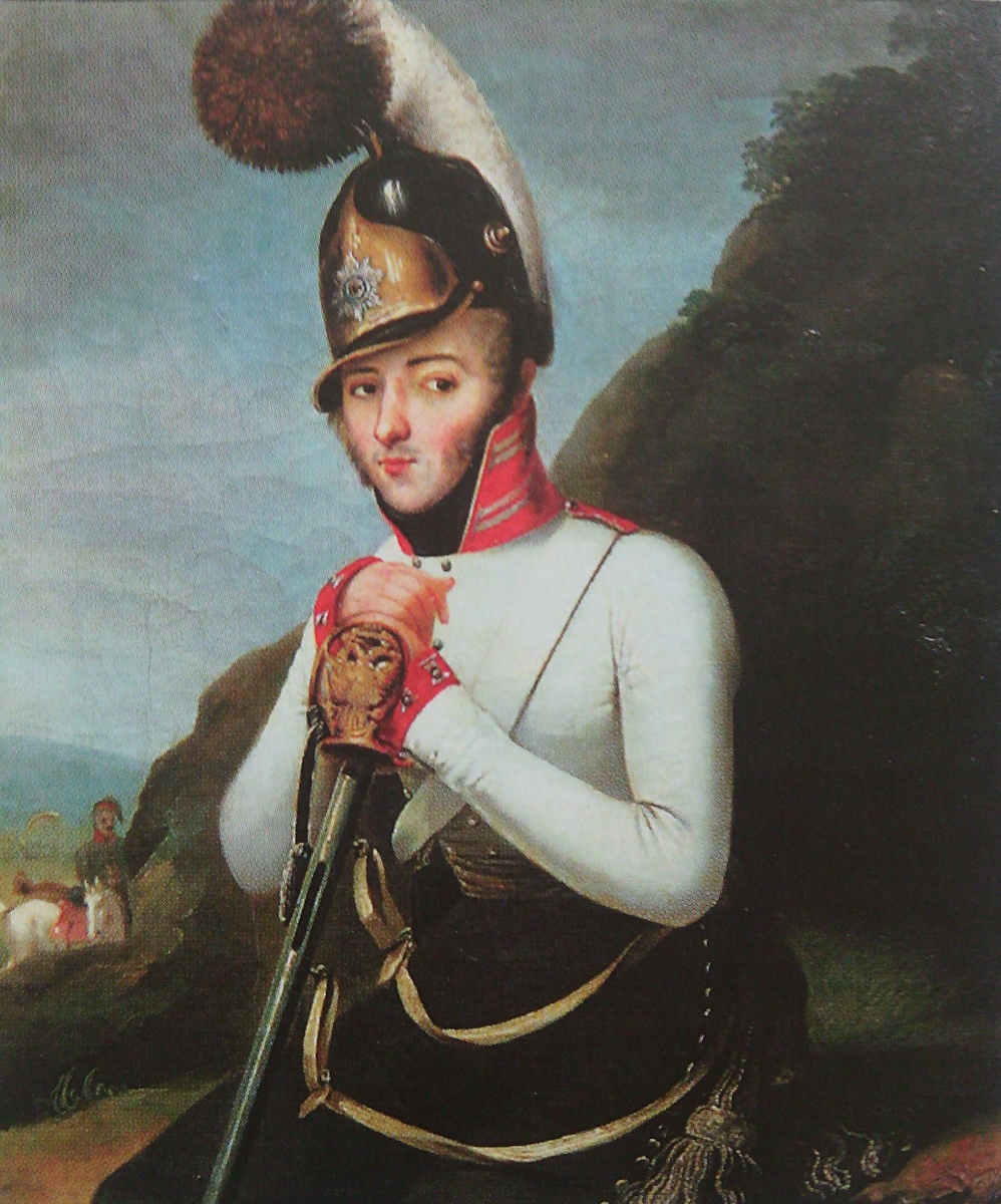 Ромбауэр Иоганн (Янош). «Портрет принца Петра - Алексея Бирона в мундире штаб - ротмистра Кавалергардского полка». 1807 г.
(Холст, масло. 41,5 х 35,0 см; Ярославский художественный музей)
