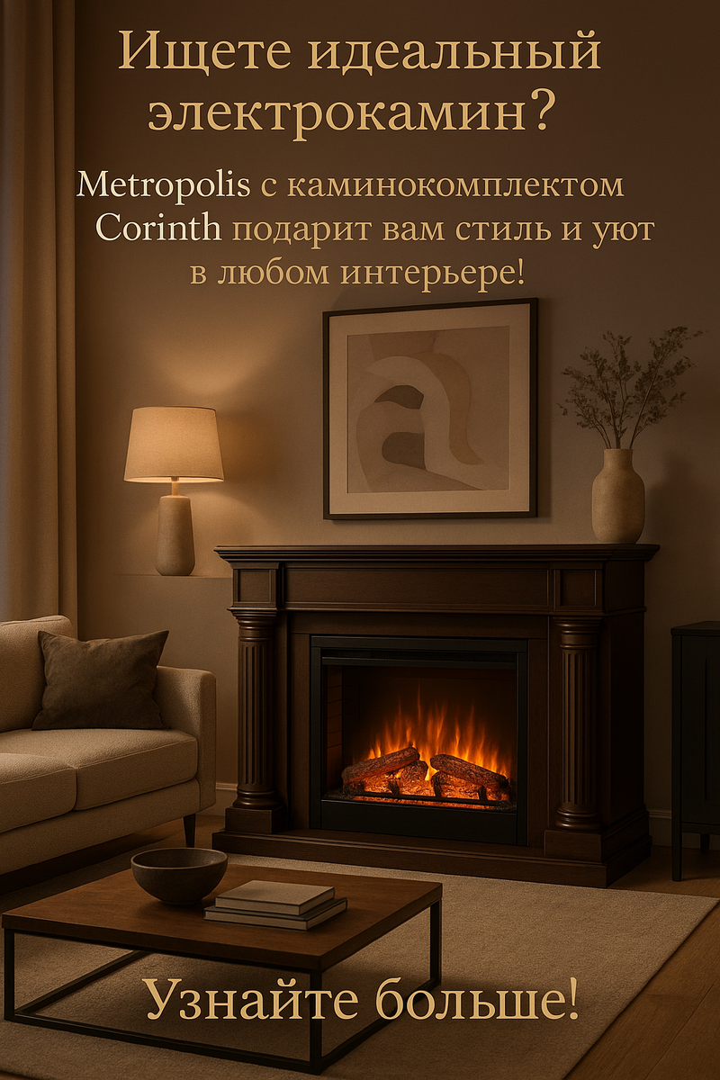    Электрокамин Metropolis: создайте уют и стиль в вашем доме без хлопот Kamin