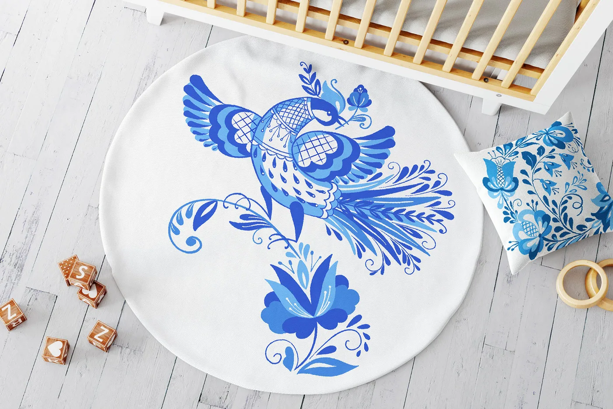  Гжель — синяя магия на белом фоне