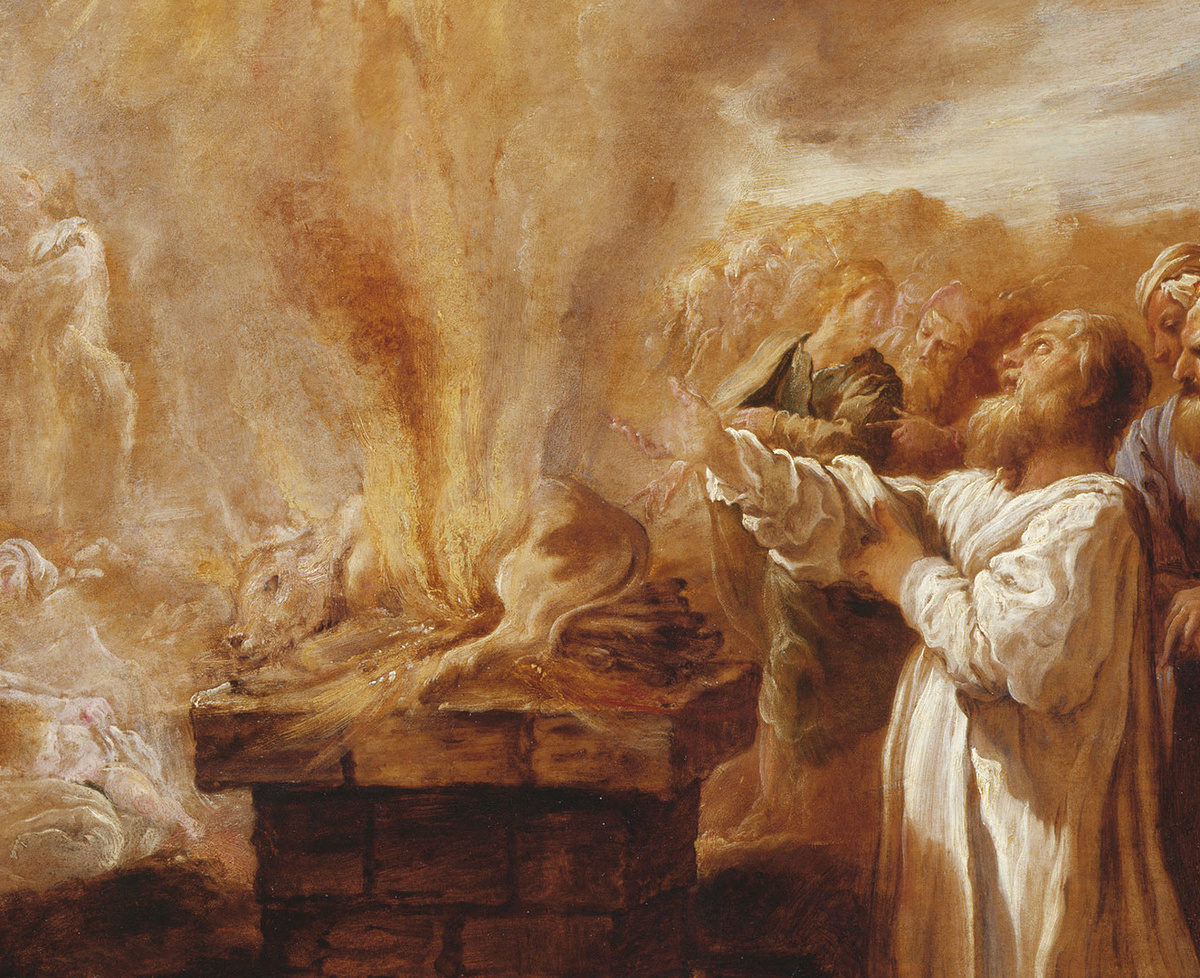 Бог принимает жертву Илии