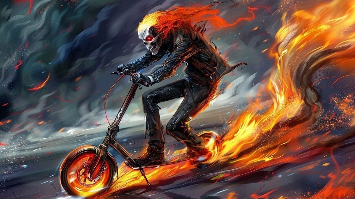 Опасность использования электросамокатов минимум в три раза выше, чем велосипедов. Источник: изображение Midjourney