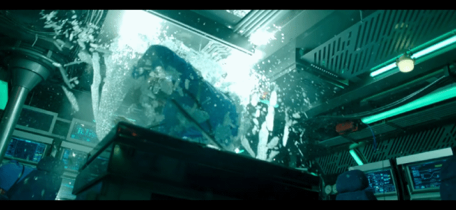 Кадр из фильма «Кракен». Стеклянные планшеты навигации после ЧП.