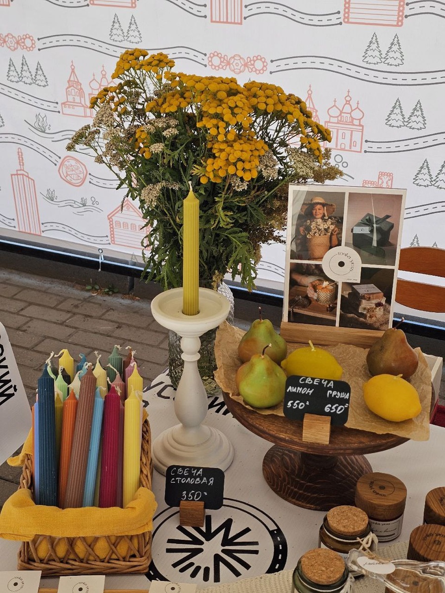 Столовые свечи из оливкового воска