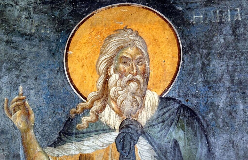 Пророк Илия. Фреска монастыря Студеница, Сербия, 1314 г.