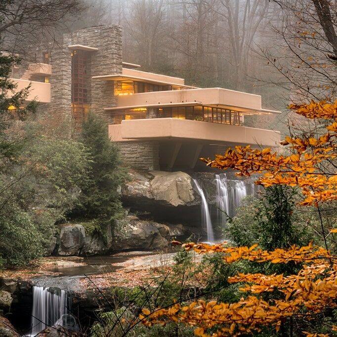 «Дом над водопадом» (Fallingwater), Райт, 1936–1939