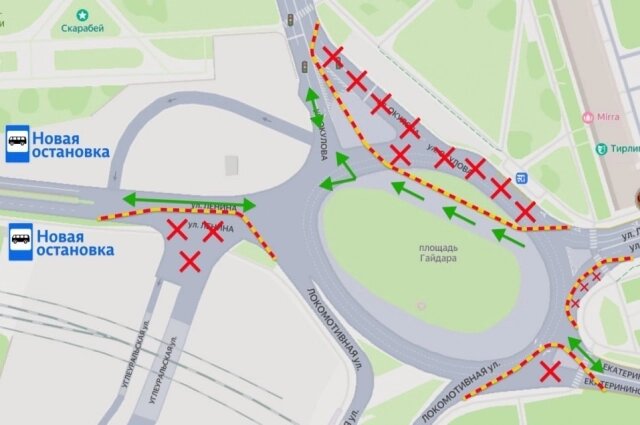    Схема движения на кольце с 3 августа Фото: Министерство транспорта Пермского края