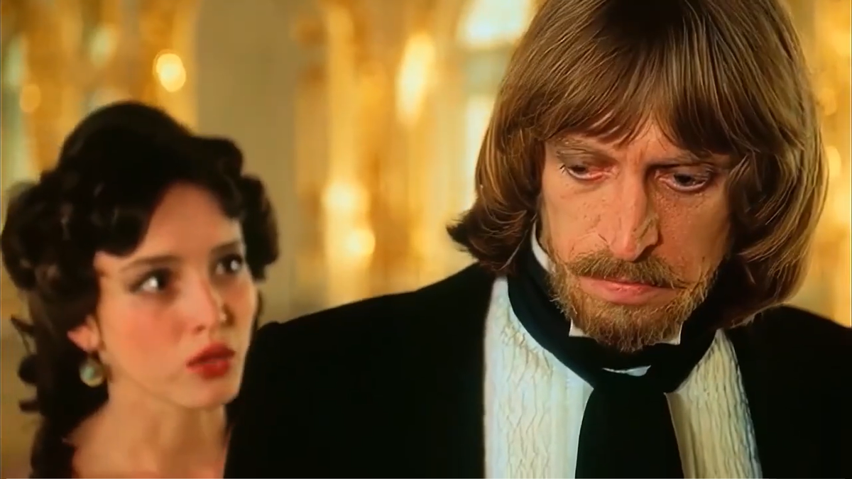 Анна Самохина (Мерседес) и Виктор Авилов (Эдмон Дантес, граф Монте-Кристо). Кадр из телефильма "Узник замка Иф", 1988 г., режиссер Георгий Юнгвальд-Хилькевич, сценаристы Марк Захаров, Георгий Юнгвальд-Хилькевич, композитор Александр Градский (скриншот)