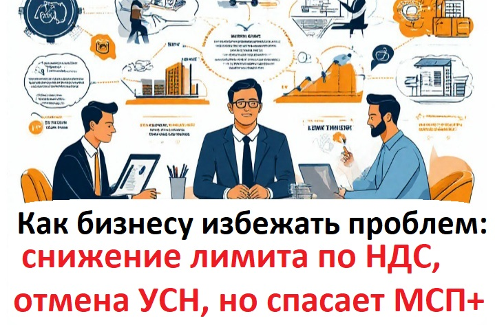 Рисунок. Как бизнесу избежать налогового удара в 2026: снижение лимита по НДС, отмена УСН, но спасает МСП+