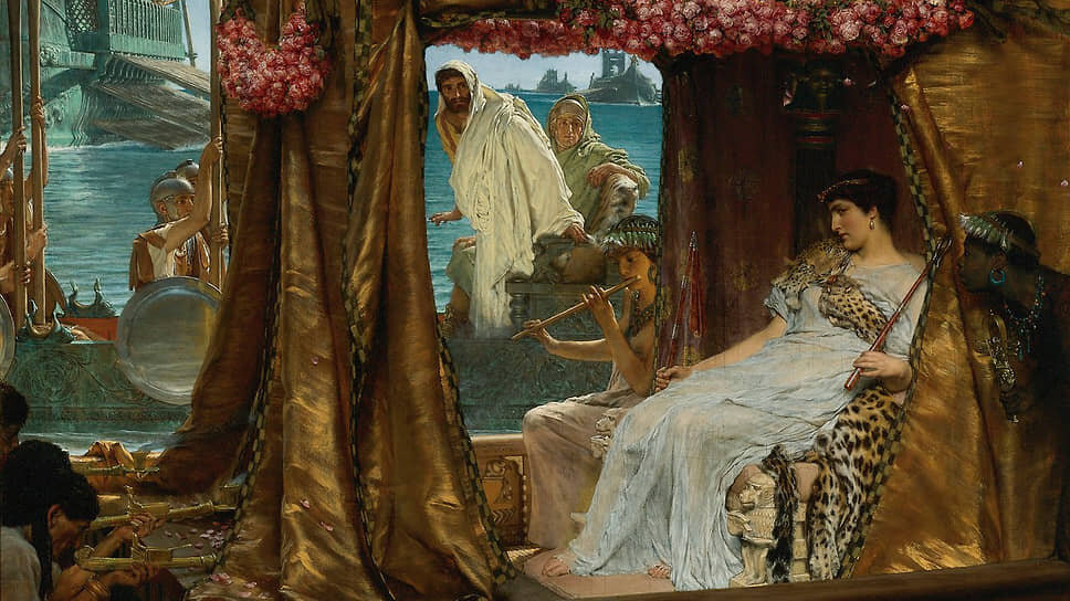 «Встреча Антония и Клеопатры» Лоуренса Альма-Тадема (1836 – 1912) демонстрирует викторианский взгляд на событие, с которого начался роман, едва не изменивший ход истории.📷Фото: sotheby's
