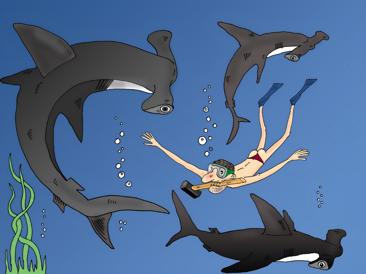 Художник: Валерий Тарасенко. Карикатура: "Акулы".