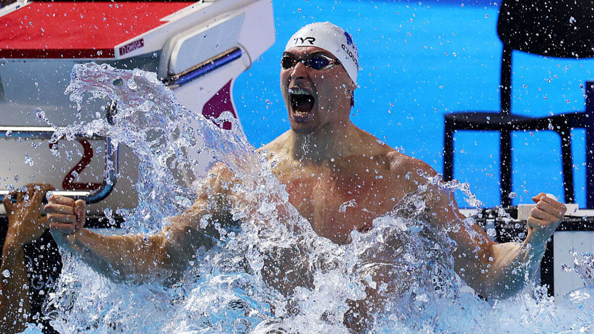 
Фото: 2025 Getty Images
Максим Груссе первенствовал и на 100 м, и на 50 м баттерфляем