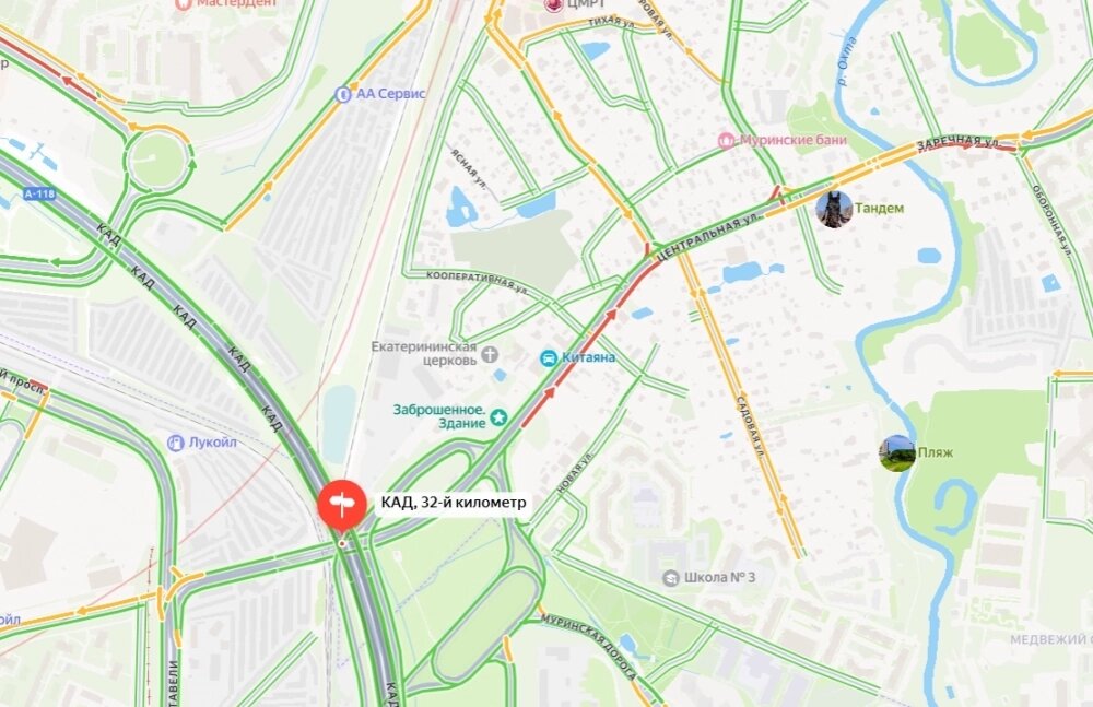    И к 19 часам проезд через этот участок был затруднён. Фото: Скриншот Яндекс.Карты