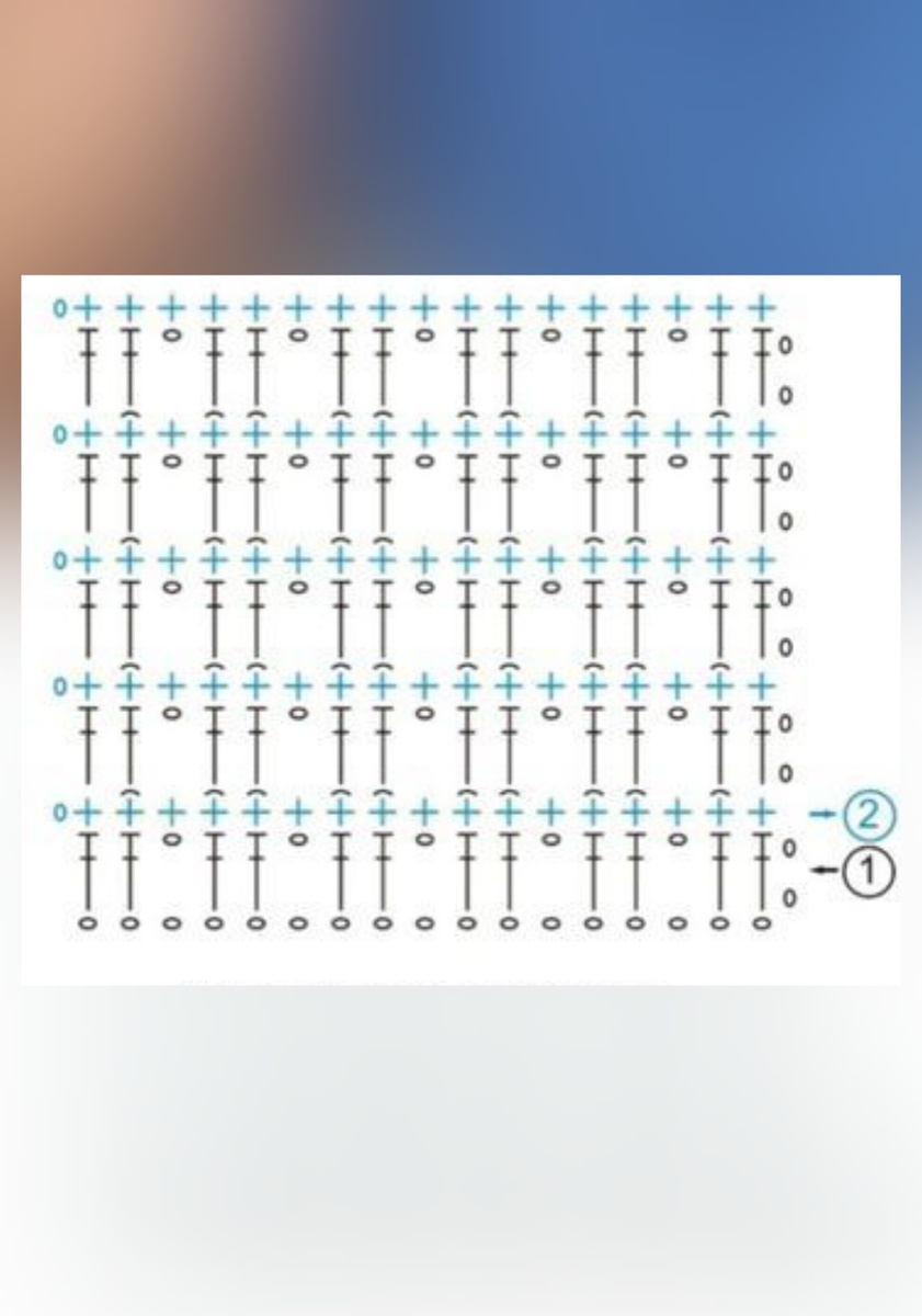 Вот схема вязания. Узор вязать очень просто. Получается интересная сетка. Для сумки отлично подойдёт.