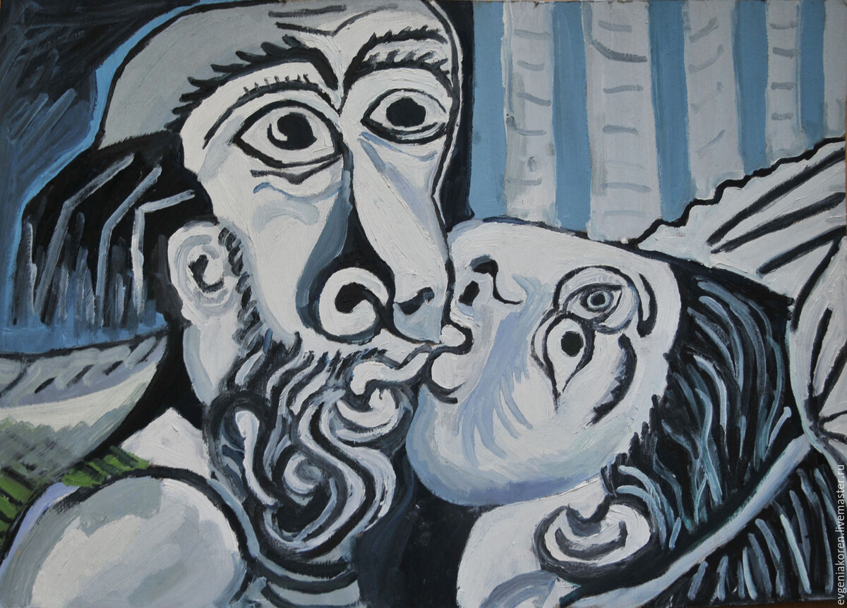 Пабло Пикассо, "Поцелуй", 1969 г.