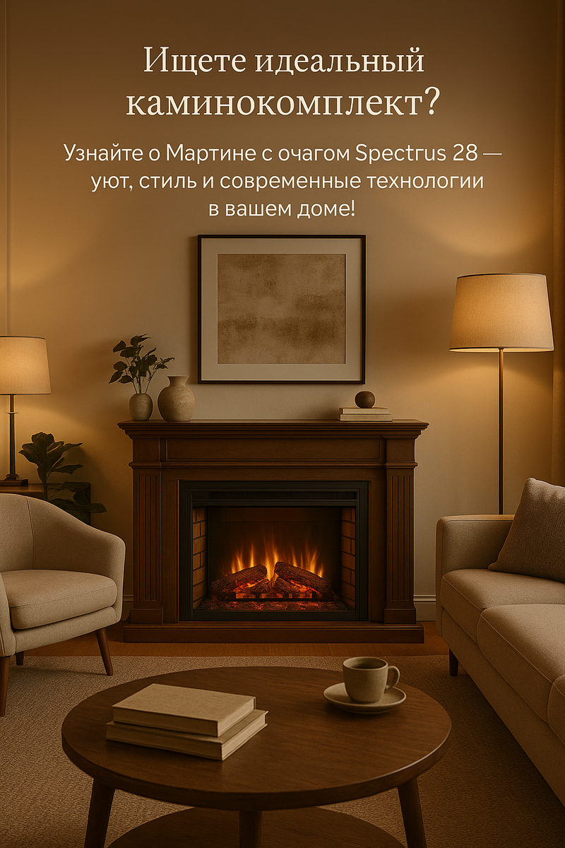    Каминокомплект Мартин с очагом Spectrus 28 создаст уют и атмосферу тепла в вашем доме без лишних забот Kamin