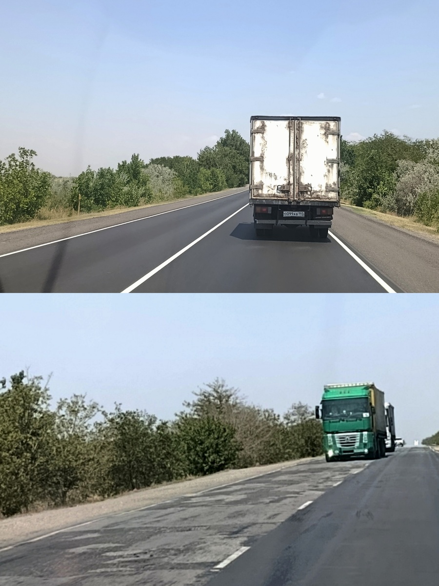 Чередуется новое полотно и разбитое. Фото автора. 