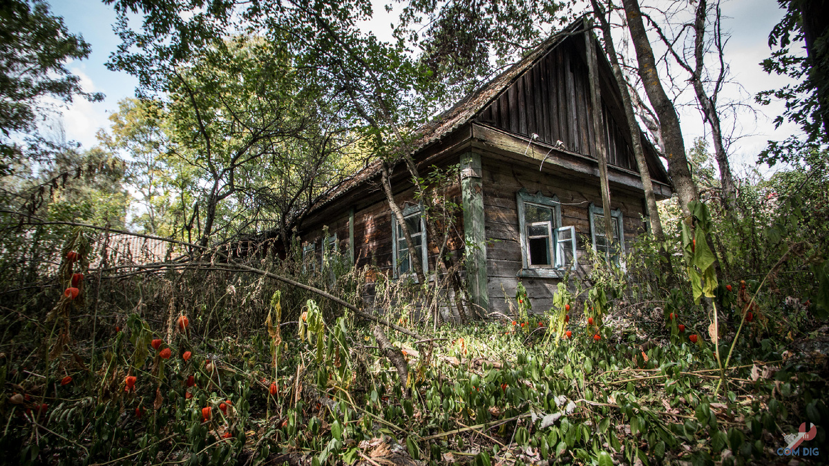 Заброшенный домик в деревне, 30-километровой зоны отчуждения. 