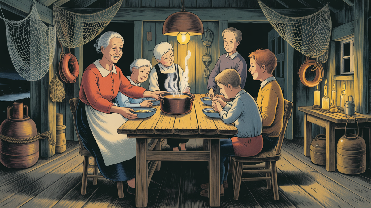 Семейный ужин с фискесуппе в рыбацкой деревне