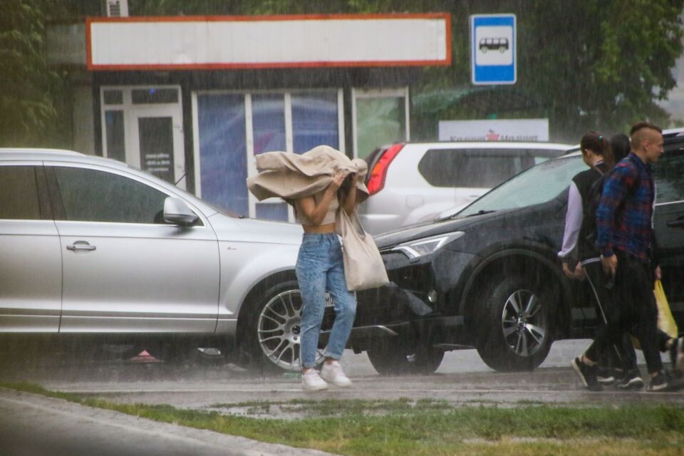    Дождь. Ливень. Барнаул. Источник: Виталий Барабаш