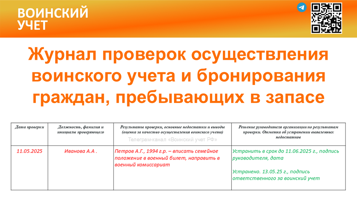 Образец заполнения