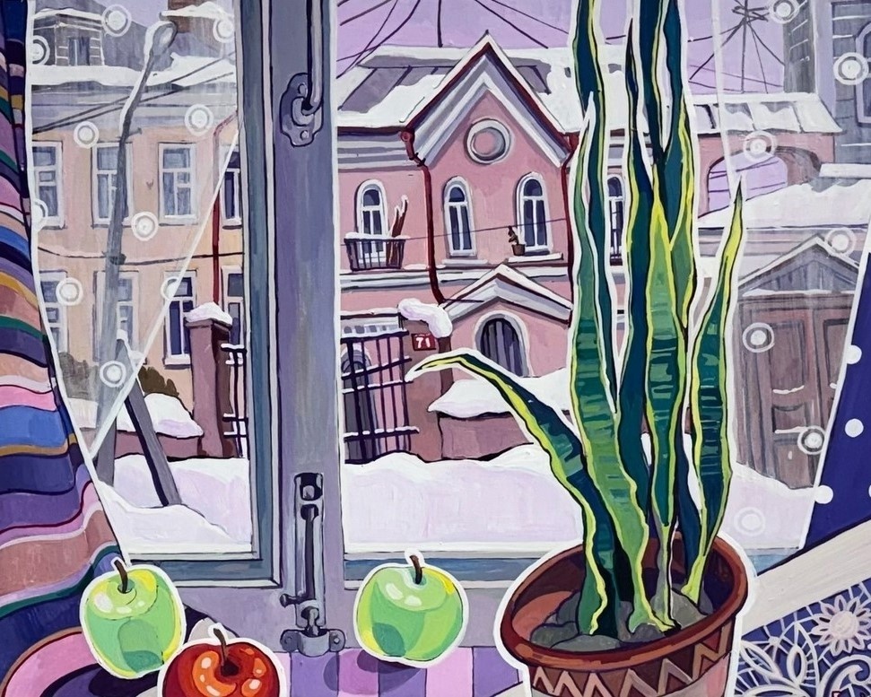 Ольга Гилёва "Настроение Питер", 2023, картон, темпера, 37х47 см