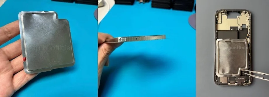 На фото: аккумуляторный отсек из нержавеющей стали для iPhone 17 Pro (версия для США). Источник: Majin Bu