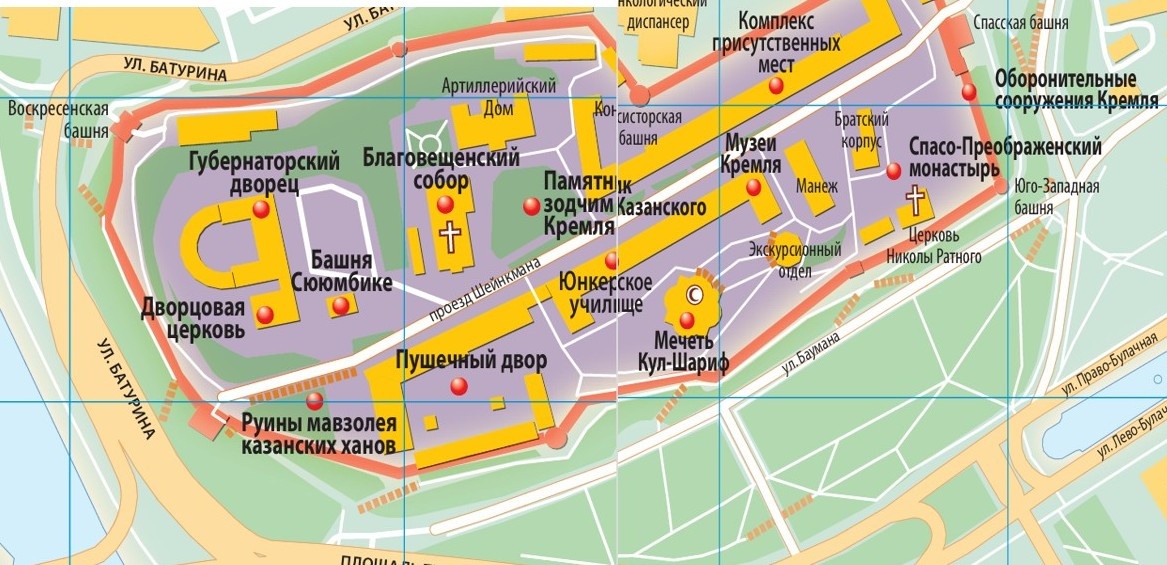 Карта Казанского Кремля