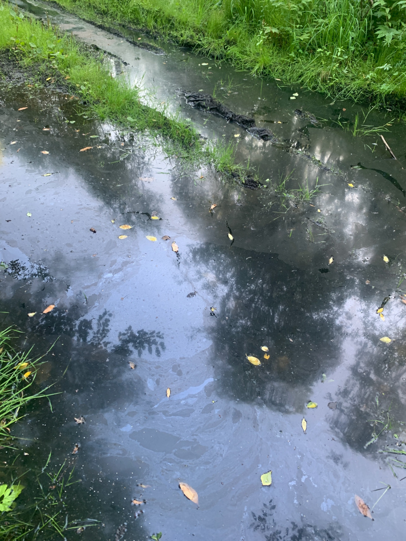    Зловонная река течет в сторону жилых домов в поселке Карелиигруппа ВКонтакте "Подслушано в Медвежьегорске"